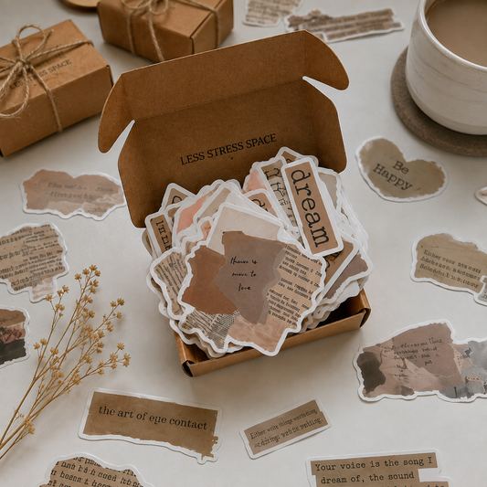 The Vintage Sticker Keepsake Box | 50-Piece Journaling Sticker Set