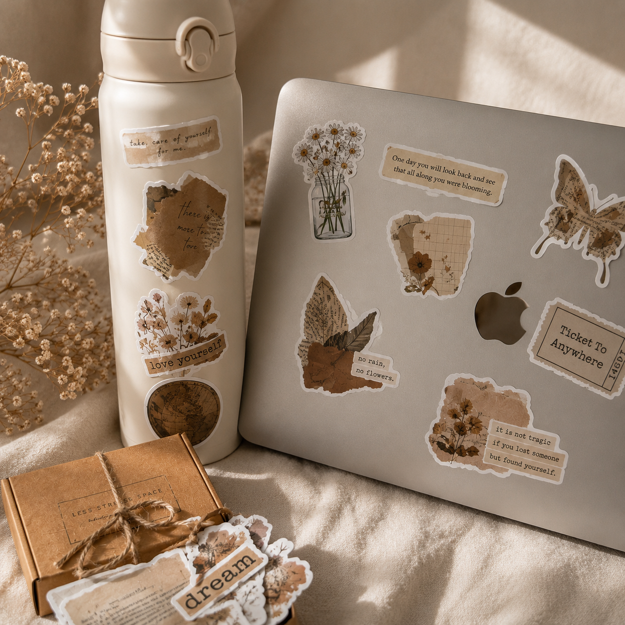 The Vintage Sticker Keepsake Box | 50-Piece Journaling Sticker Set