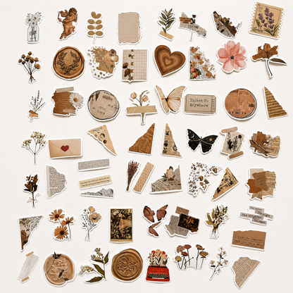 The Vintage Sticker Keepsake Box | 50-Piece Journaling Sticker Set