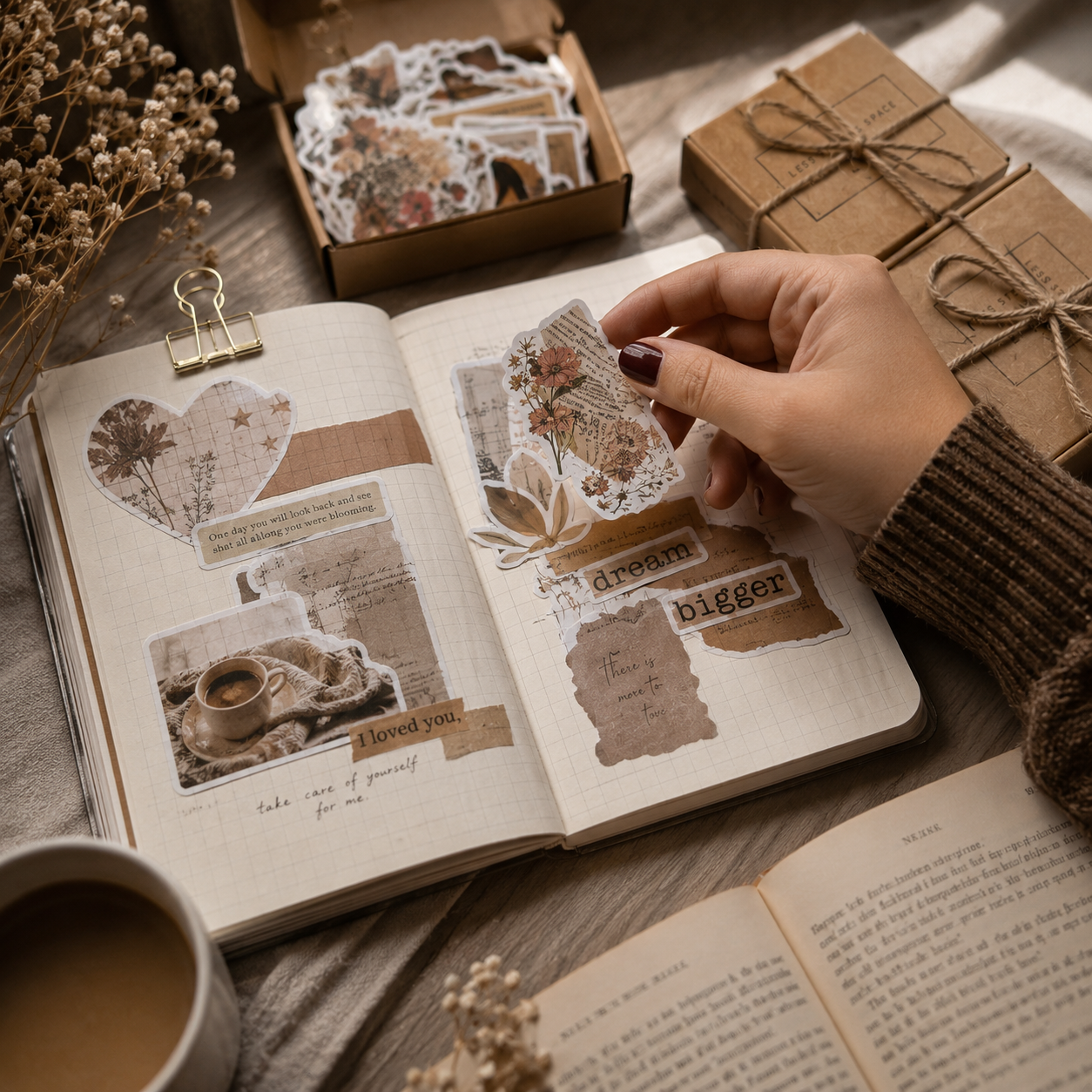 The Vintage Sticker Keepsake Box | 50-Piece Journaling Sticker Set