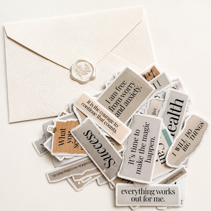The Signature Sticker Edit | 50 Neutral Vinyl Affirmation Stickers