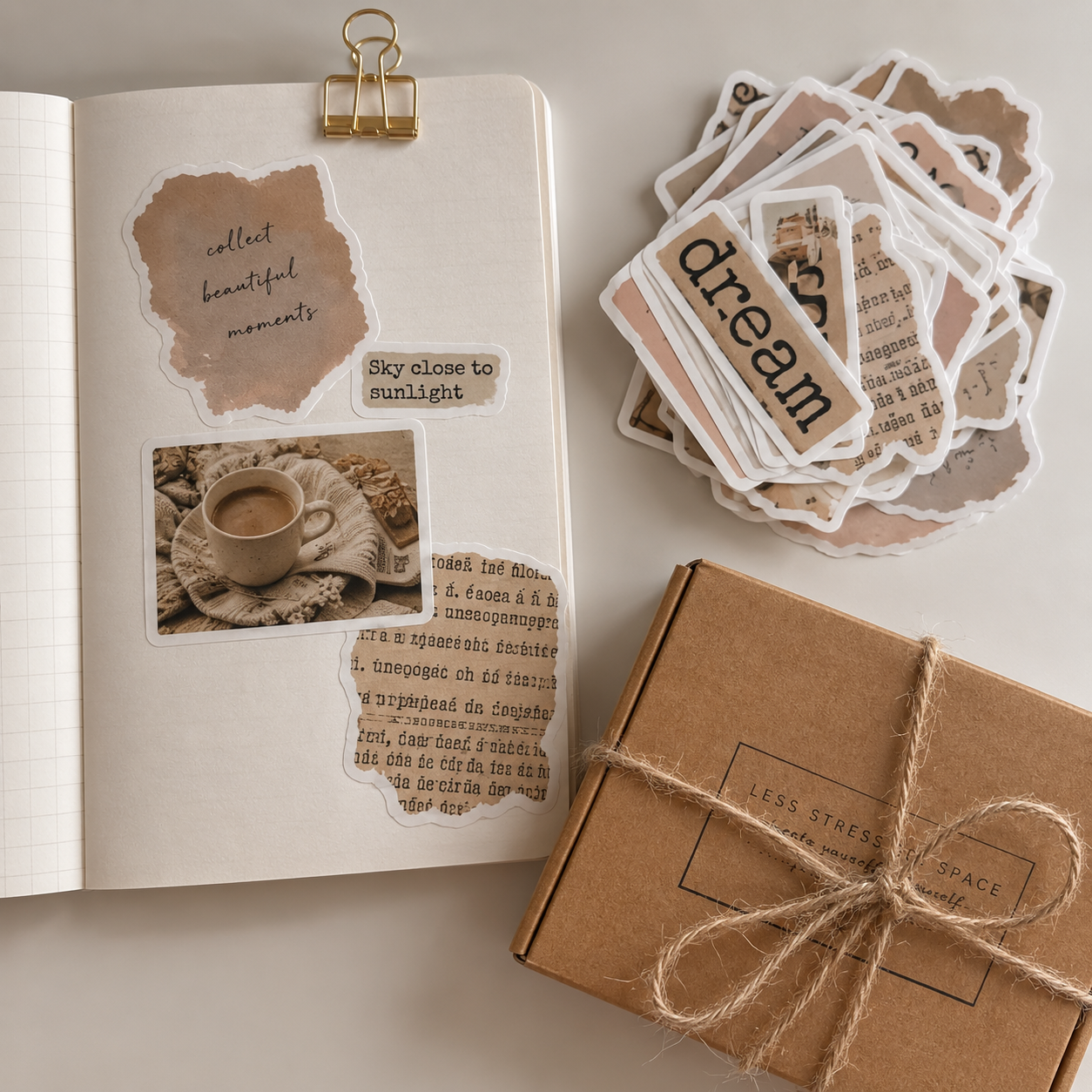The Vintage Sticker Keepsake Box | 50-Piece Journaling Sticker Set