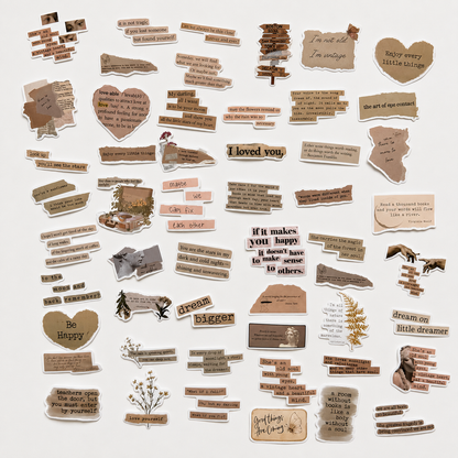 The Vintage Sticker Keepsake Box | 50-Piece Journaling Sticker Set