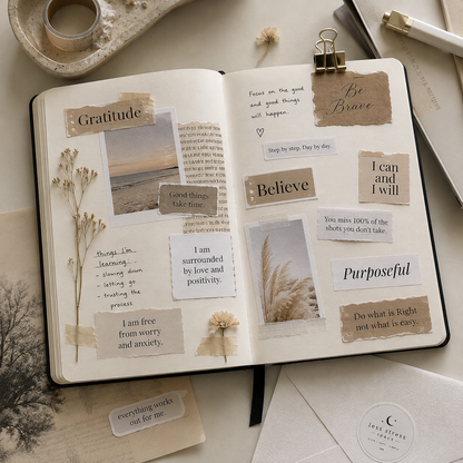 The Signature Sticker Edit | 50 Neutral Vinyl Affirmation Stickers