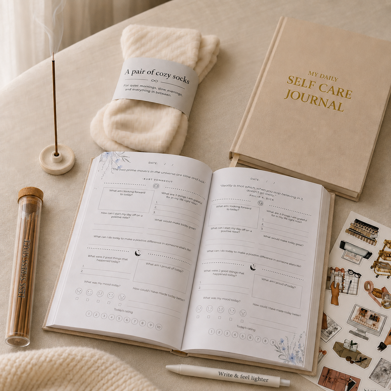 Self-Care Journal Gift Set for Calm & Reflection